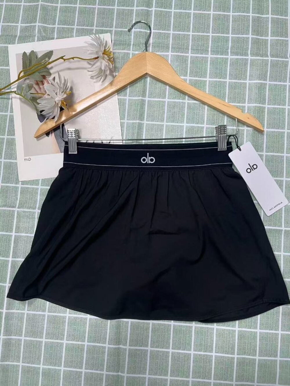 🚨Alo Yoga Match Point Tennis Skirt Black🍧Chic Sporty Mini Skirt NWT